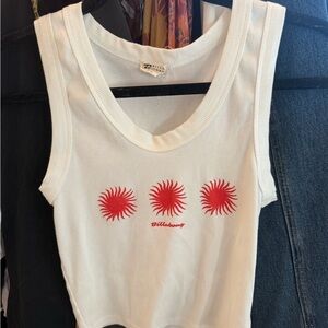 Billabong White Tank with Red Graphic
